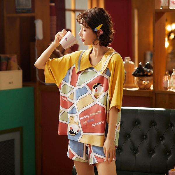 

27 styles cotton pajamas women's and clothing shorts short-sleeved shorts suit korean style sweet student women's home clothes, Blue;red