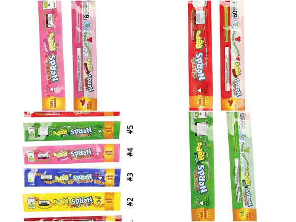 

2020 empty medicated nerds rope packing bags 9 styles option polyester foil food package nerdsrope gummy candy bag smell proof from lnhkp