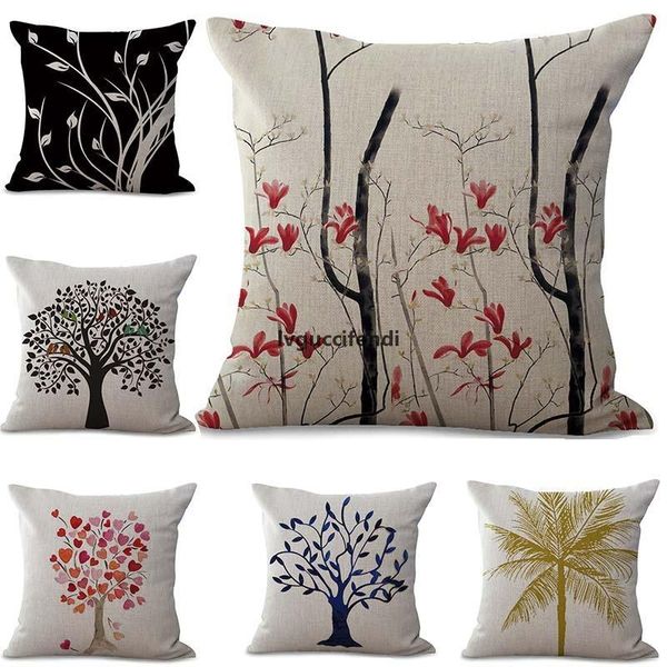 

plant pillowcase bohemian bed tree flower pillowcover cotton linen ethnic car pillow cover bedroom sofa throw cushion pillow case dropship