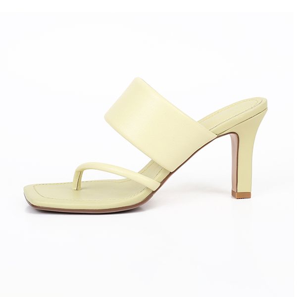 

lucyever genuine leather clip toe high heels sandals women summer 2020 outdoor square heels slippers woman mules cs04, Black