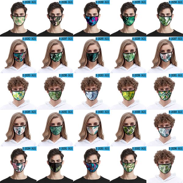

3d leaf print mask washable face masks dustproof and windproof reusable xd23742