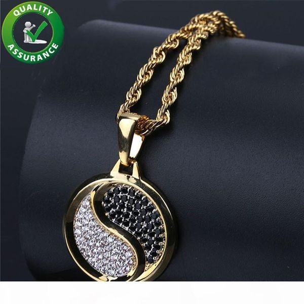 

iced out ожерелье hip hop bling цепи ювелирные изделия мужчины алмазная tai chi подвески роскошные подвески мода аксессуары punk индивидуаль, Silver