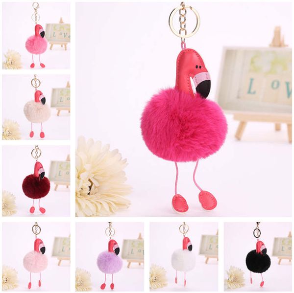 

epacket dhl бесплатная доставка кожа фламинго подвеска искусственный мех мяч новая цепь брелок висит dakr353 микс порядок ключей брелок, Slivery;golden