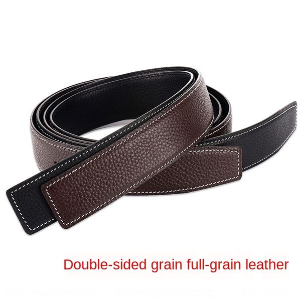 

3.8 buckle double-sided head men's genuine leather belt h boutique leather belt body guangzhou, Black;brown