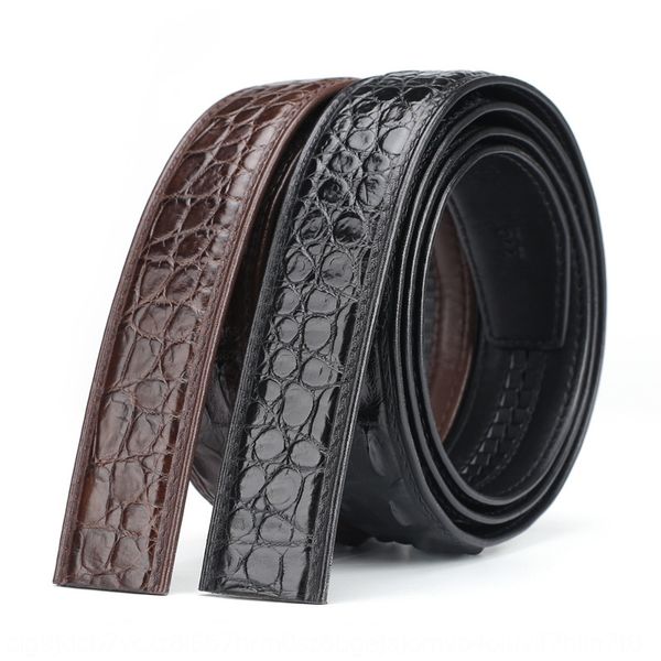 

headless crocodile leather automatic buckle belt genuine leather business leisure high-end men's crocodile belt, Black;brown