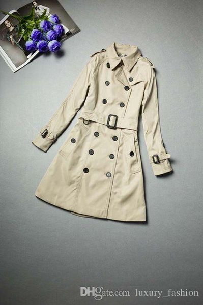 

classic women fashion england middle long trench coat/british designer double breasted slim belted trench for women f260a2048s-xxl, Tan;black