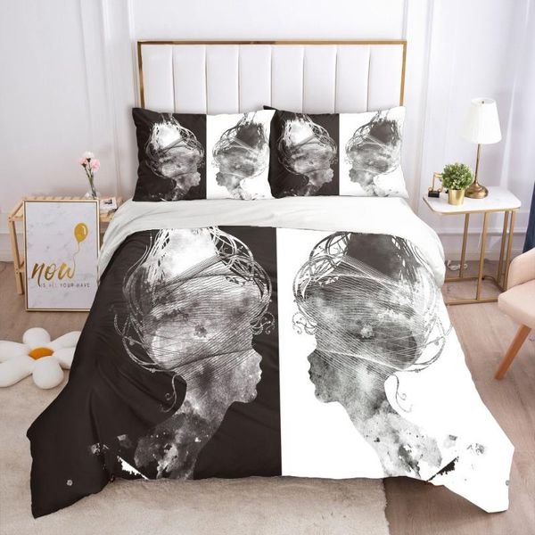 

3d black комплекты постельных принадлежностей пододеяльники / пододеяльник установить утешитель case белье постельное king  double sing