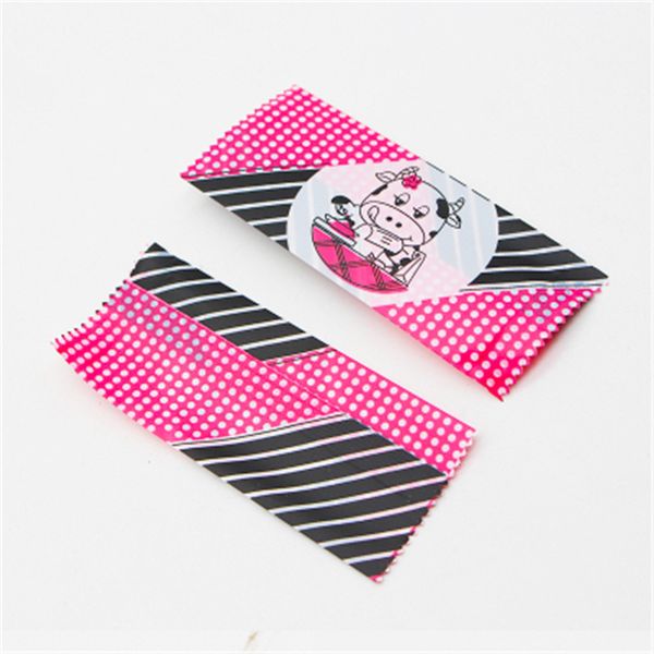 

200pcs/lot candy bag spots pink dairy cow pattern diy homemade nougat wrapping sugar wedding party gift plastic pack lot bag