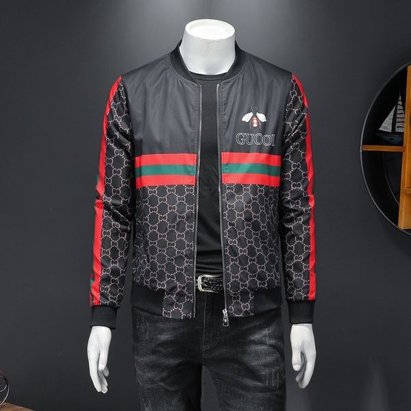 

дизайнер куртка осеннего мужской случайная спортивной куртка толстовка мода бренд молнии slim fit италия новые роскошные моды куртки мужской, Black;brown