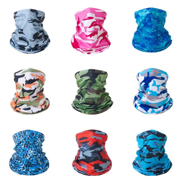 

g1wjm multifunctional bandana magic scarf face halloween mask cosplay bicycle cs ski headwear half face seamless party mask camouflage co#40, Black