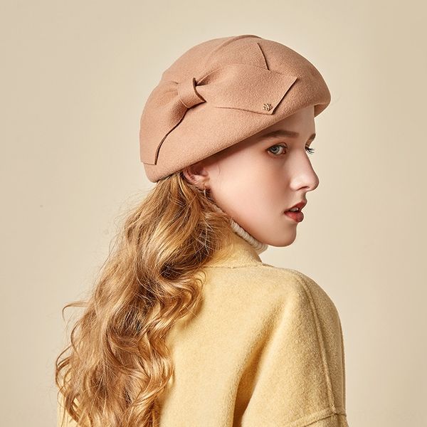 

women's new wool woolen stewardess korean beret british versatile beret wool hat hat fashion fashion, Blue;gray