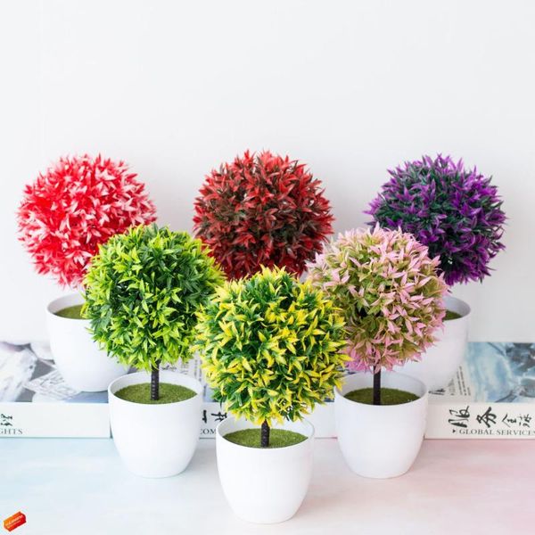 

15x25cm artifial small tree grass ball plants bonsai home decoration accessories fake plants bonsai bedroom balcony ornaments