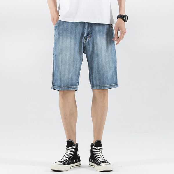 

icpans watermelon striped thin summer casual shorts men knee length denim shorts men clothing plus size 28-38 40 42, White;black