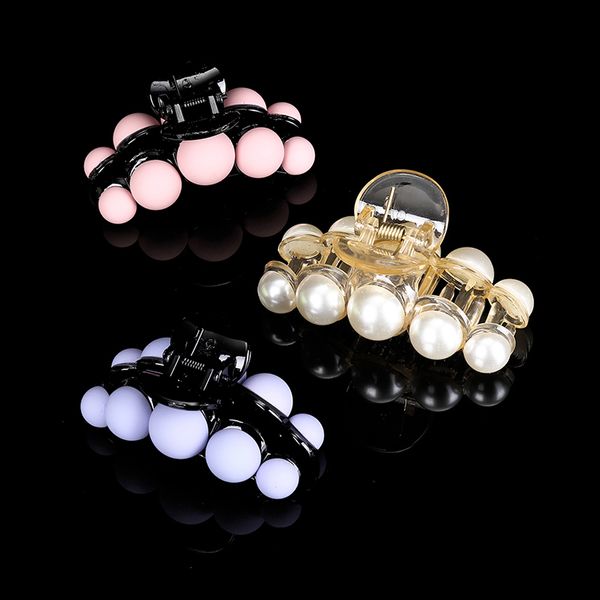 

awaytr new candy color beads pearl hair women fashion hair clips ladies banana clip hairpin female accessories