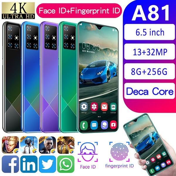 

a81 new smart phone cross-border water drop large screen mobile phone ultra-thin 6.5 inch large screen mobile phone