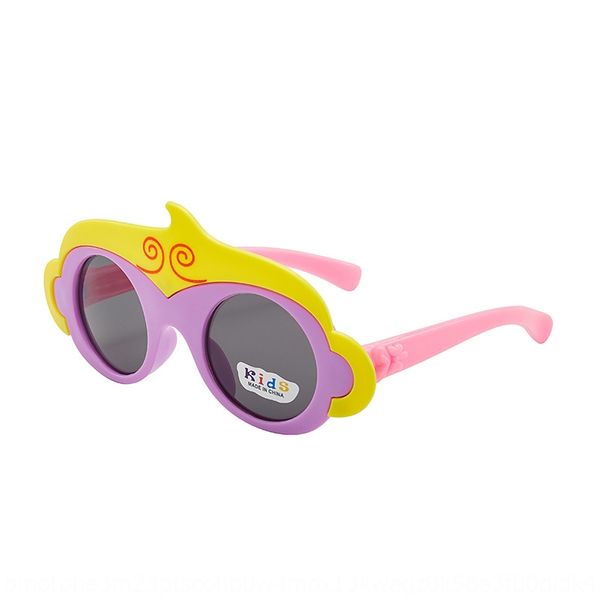 

2020 new children's fashion sun monkey cartoon sun glasses male and female baby decorative sunglasses 9221 mixed batch, Blue