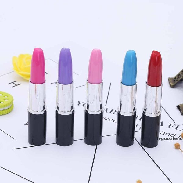 

cute ballpoint pen creative lipstick pen for school office supplies stationery colored ball pens protable pens, Blue;orange