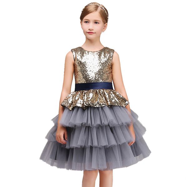 

kids bridesmaid flower girls wedding dresses for party dress summer children clothes princess dress for girls 2 10 12 year, Red;yellow
