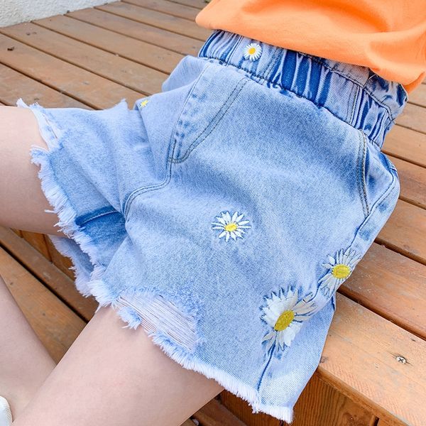 

девочек denim 2020 новый модный вскользь корейский тонкое все-матч для средних шорт и шорт и больших детей, Blue