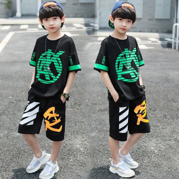 

734ih boys' casual set children's children's 2020 summer clothes in the big foreign flavor baby quick drying clothes children