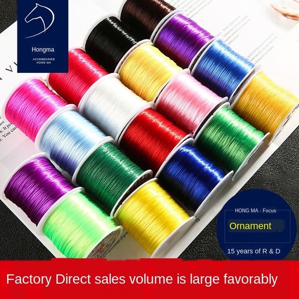 

1mm color flat diy about 60 m handmade diy bracelet bracelet woven crystal stretch line stretch line, Silver