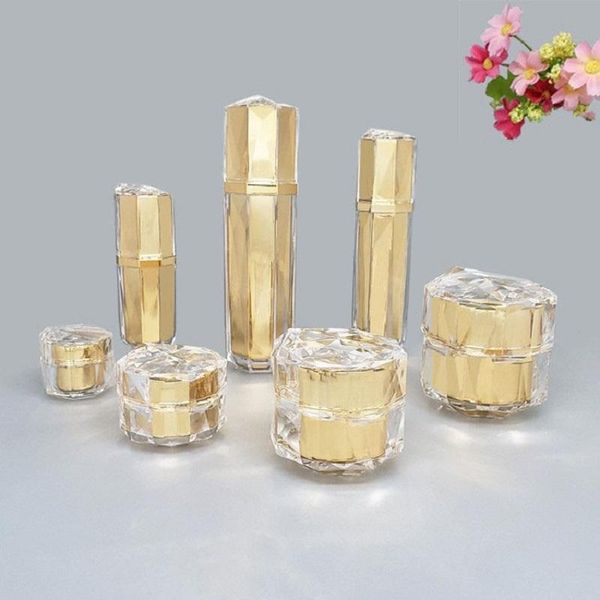 

gold bird nest shape bottle empty spray bottle essence lotion pump acrylic cream jar cosmetic container 5g 30g 50g