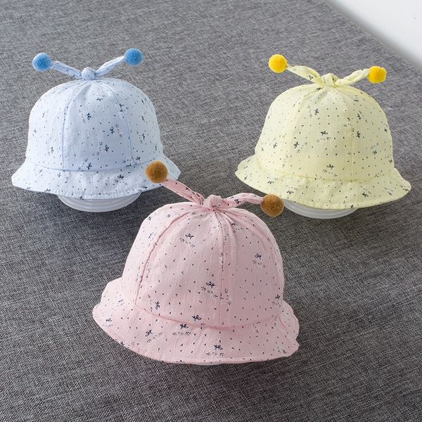 

new basin small floral fisherman summer children's fisherman cap baby cap sun hat cute men's and women's baby hat, Blue;gray