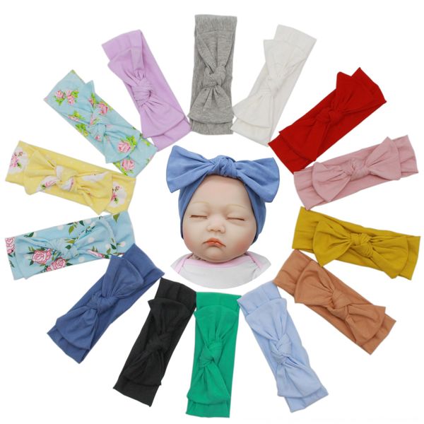

1ry6h all-match baby hair band butterfly tu er butterfly pure cotton cute rabbit ears knotted elastic knitted cotton children's printed, Slivery;white