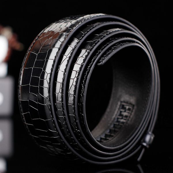 

without head genuine leather automatic buckle layer cowhide belt men's business leisure all-match headless belt, Black;brown