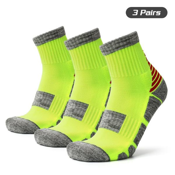 

3 pairs sports socks anti slip sports performance socks athletic crew basketball soccer running climbing trekking, Black