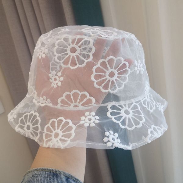 

caps & hats girls lace hat organza flower sun for summer baby, Yellow