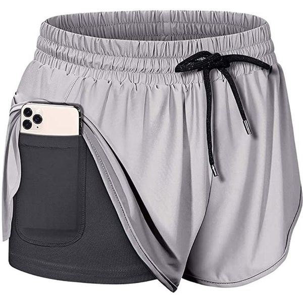 

2020 животик управление йогой шорты эластичного wasit capris для женщин с телефоном кармана тренировкой бегом гетры шорты # g4, White;red