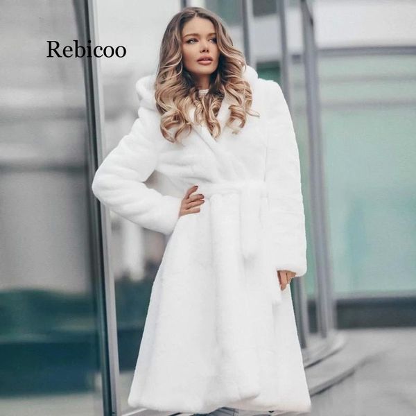 

new genuine white long for fur rex winter coat hooded womens fashion female real natural luxury fur jacket rxvqu, Black