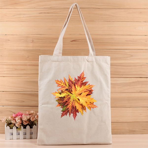 

fashion creative fallen leaves 3d digital printed girl and womens canvas tote bag suits for shopping,gift,wedding, birthday or others