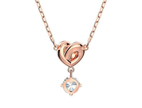 

2020 Swarovski female twisted love single diamond rose gold clavicle chain necklace jewelry gift