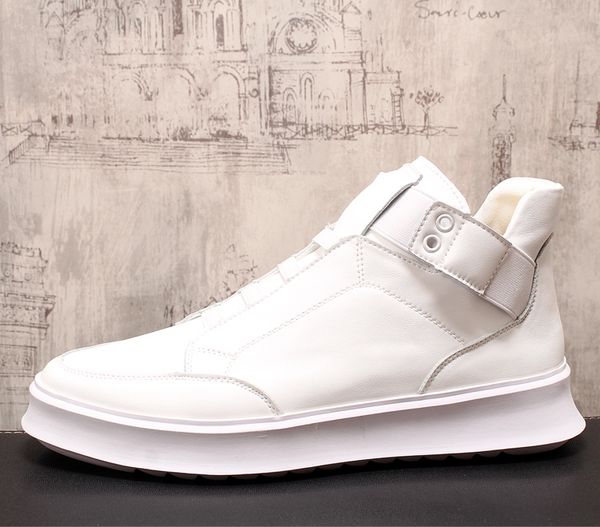 

men fashion casual shoes autumn winter men shoes male botas hombre leisure increase within gold hip-hop boots, Black