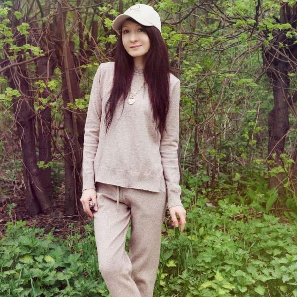 

autumn winter casual simple loose loose fork sweater small feet pants female fashion two-piece suit women two piece outfits, White