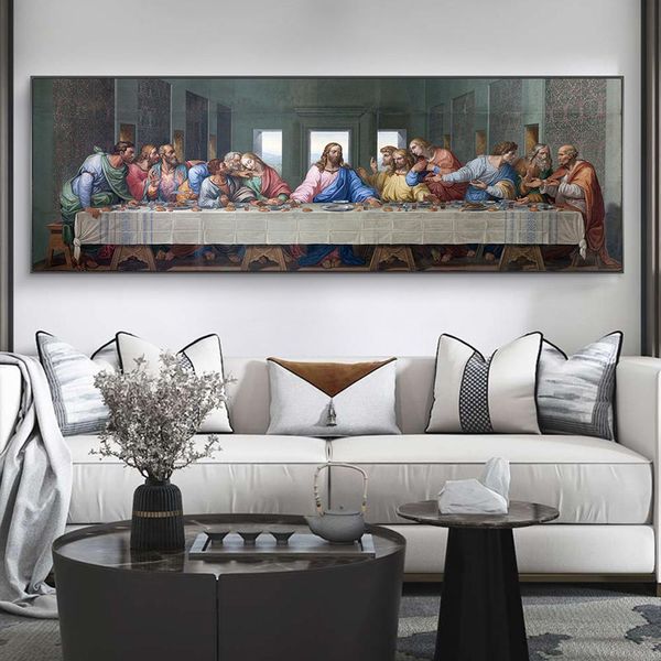 

The Last Supper By Leonardo da Vinci Canvas Paintings On the Wall Art Posters And Prints Famous Christ Art Pictures Wall Decor