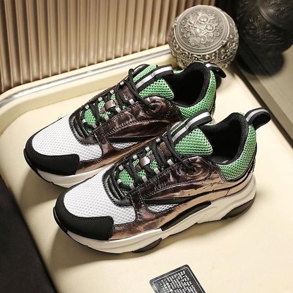 

fashion classic mens shoes b22 calfskin sneaker lace -up lightweight type comfortable sports men luxury shoes zapatos de moda para hombre, Black