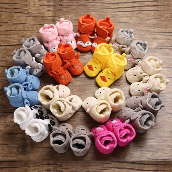 

autumn winter baby shoes boys girls soft bottom anti-slip toddler shoes cartoon animal infant prewalker crib first walkers