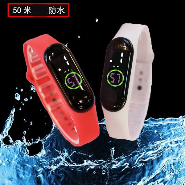 

fqsxr 2020 selling fashion touch waterproof led horse luminous electronic running lamp watch white color purple rectangular luminous ele, Blue
