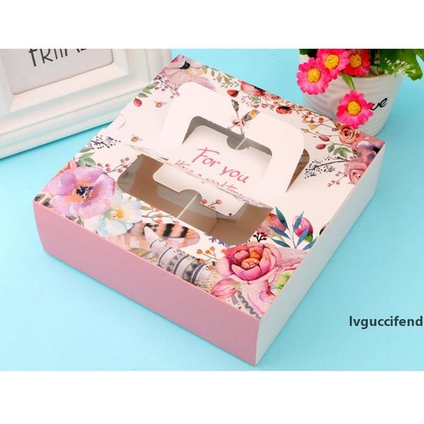

flower printed portable cake pastry cookies packaging diy baking gift boxes decor