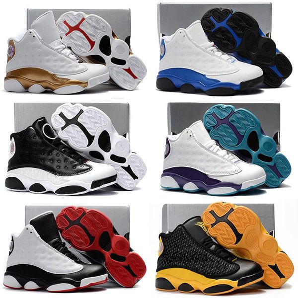 

baby jumpman 13 kids basketball shoes youth children's athletic 13s sports shoes for boy girls retro shoes size:28-35, Black