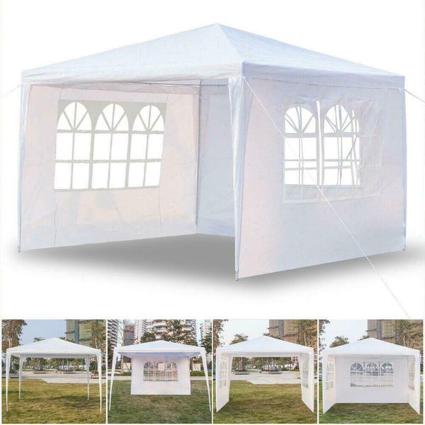 

10'x10' canopy party wedding tent gazebo pavilion 3 walls upgraded spiral tube