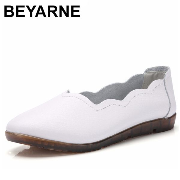 

beyarne genuine leather female moccasins, women's flat shoes, narrow-toe flat shoes for women, size 35-41l030, Black