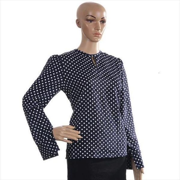 

new ol blouse lady women shirts work wear slim long sleeve chiffon blouses dot print chiffon shirt for women, White
