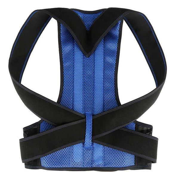 

back support adjustable spine posture corrector humpback pain brace shoulder belt correction 3color #nd, Black;blue