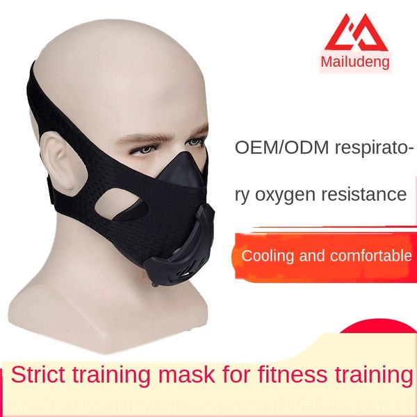 

sweat-absorbing and oxygen-resisting training fitness exercise fitness exercise face protection mask six-gear simulated altitude mask, Black