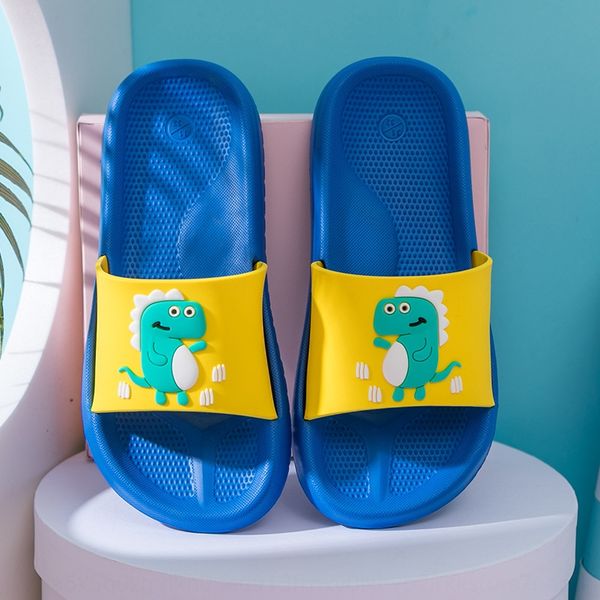 

2aaid new girls' boys' home anti-skid children children slippers soft bottom medium and large children' cartoon dinosaur chi, Black;grey