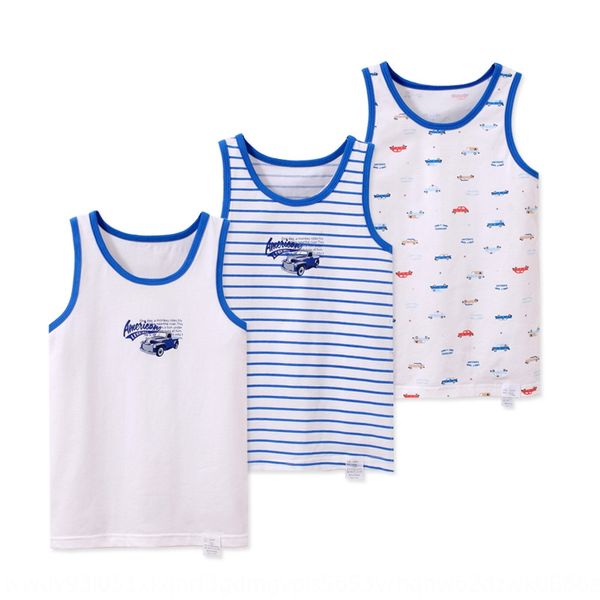 

class a children's cotton summer boy's vest base vest car medium and large children's baby 3-piece boxed, Blue